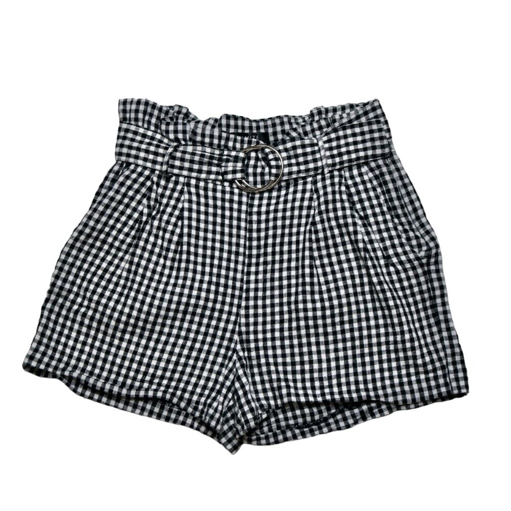 Dynamite's Women Checkered Black and White Shorts with Belt, size Extra Small